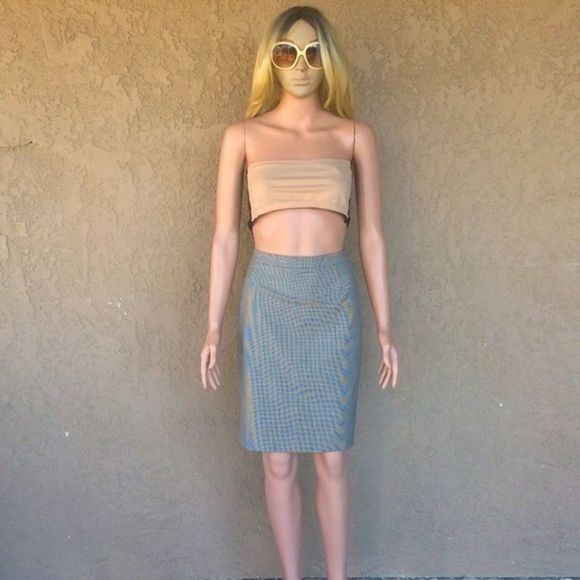 Escada Skirt Women’s EU 32 US 0 Black Wool Houndstooth Pencil Preppy Ladies - Picture 5 of 13